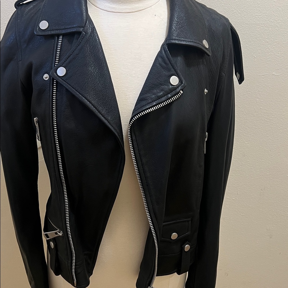 Bagatelle Black Leather Biker Jacket